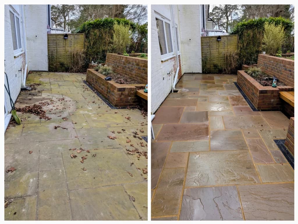 Backyard patio cleaning transformation fresher pressure services