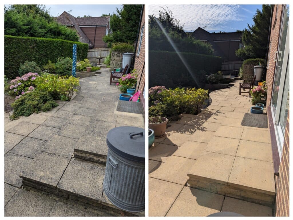 Restored driveway paving by Fresher Pressure