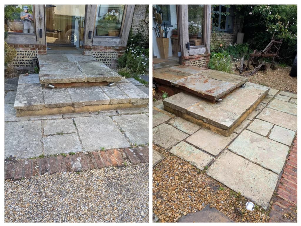 Revitalized garden steps with expert pressure washing fresher pressure