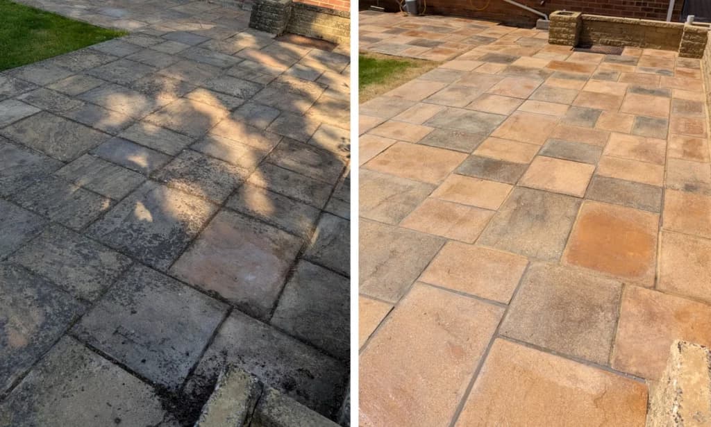 Stunning patio pressure washing before and after fresher pressure results