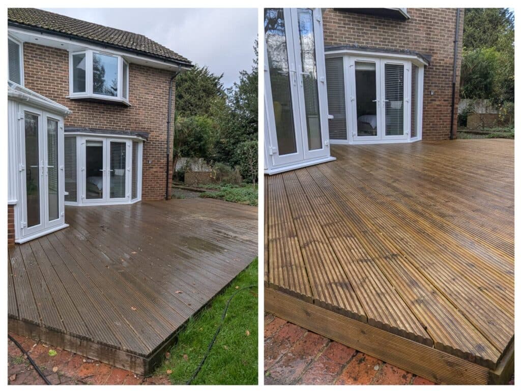 Block paving driveway cleaned by Fresher Pressure