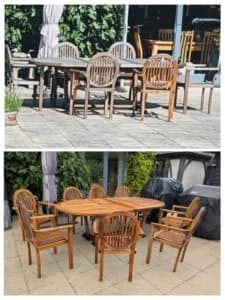 Wood furniture and patio restored to life fresher pressure power washing
