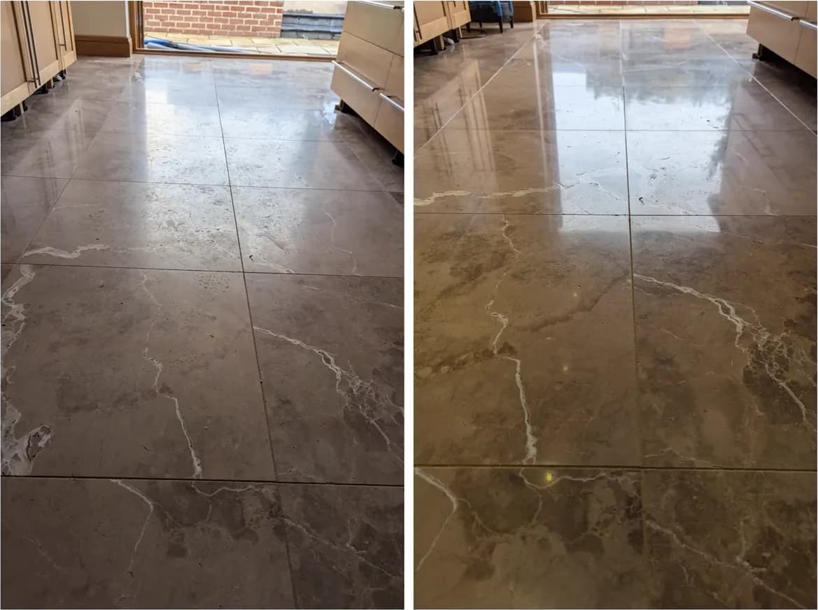 Marble floor cleaning and polishing by Fresher Pressure