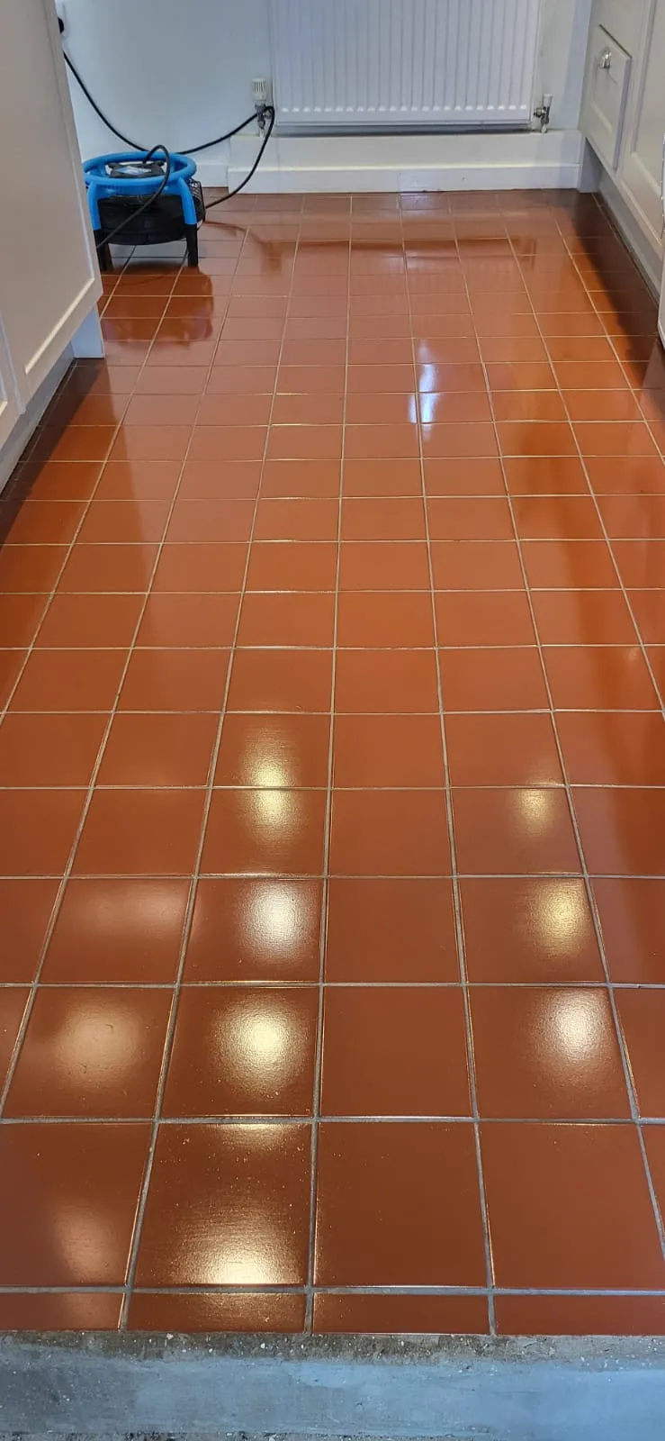 Sealed quarry tile floor by Fresher Pressure