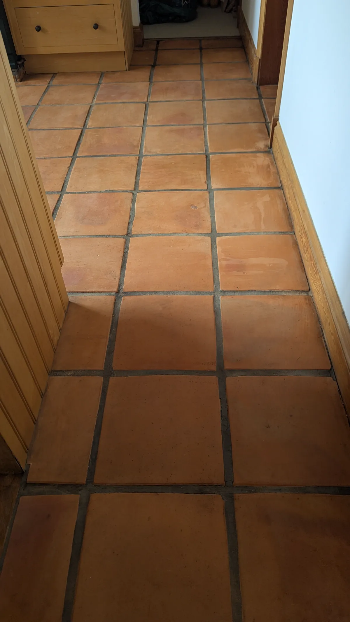 Terracotta tile floor restoration by Fresher Pressure